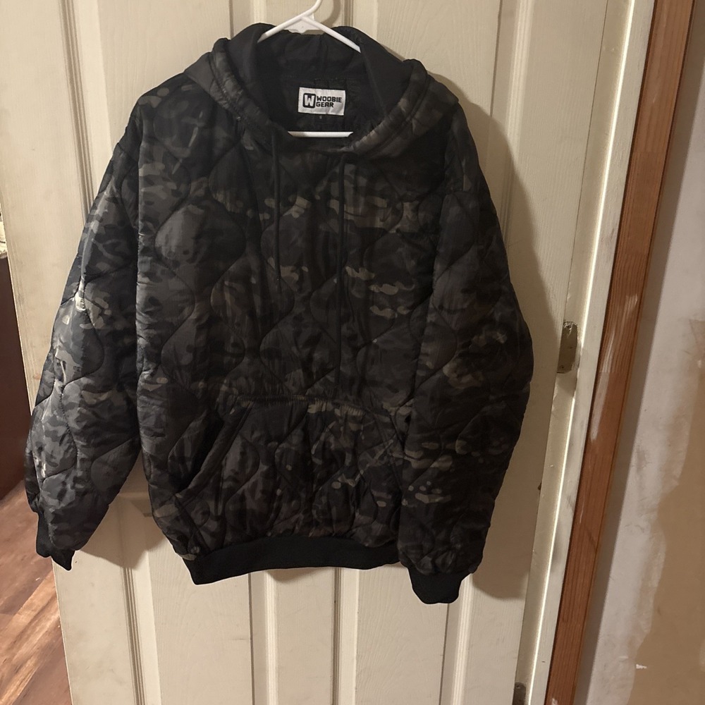 Woobie Gear Hoodie Jacket Mens Small Camo Quilted Ripstop Nylon Pullover